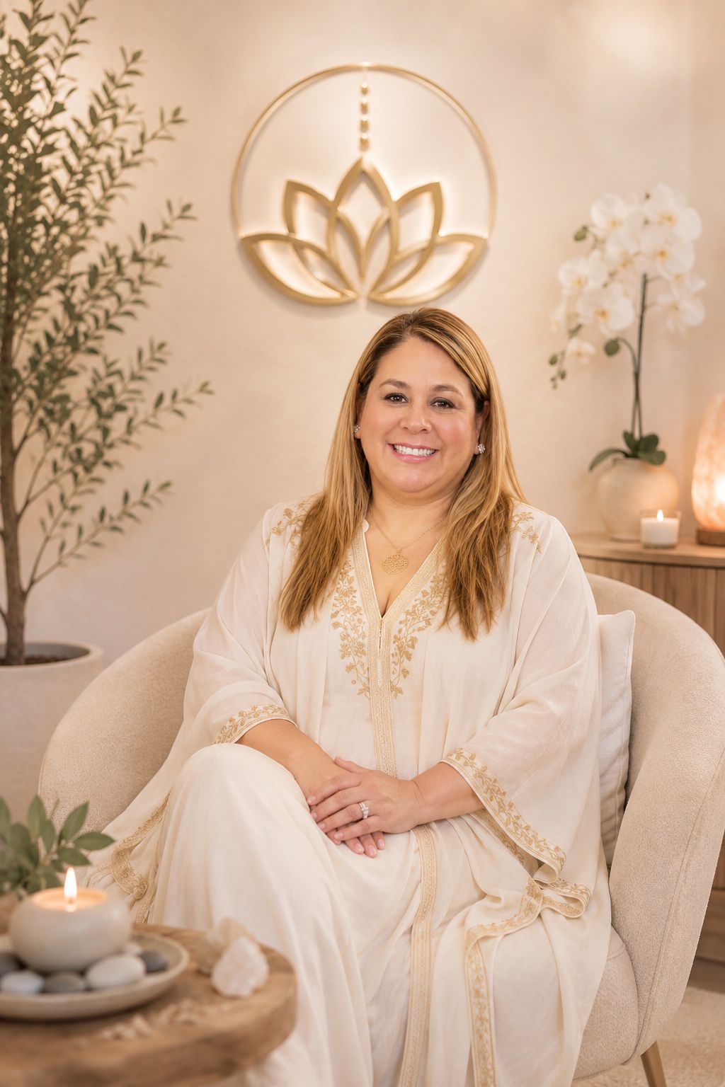 Retrato de Rose Segura, fundadora de Lotus Transformation Healing